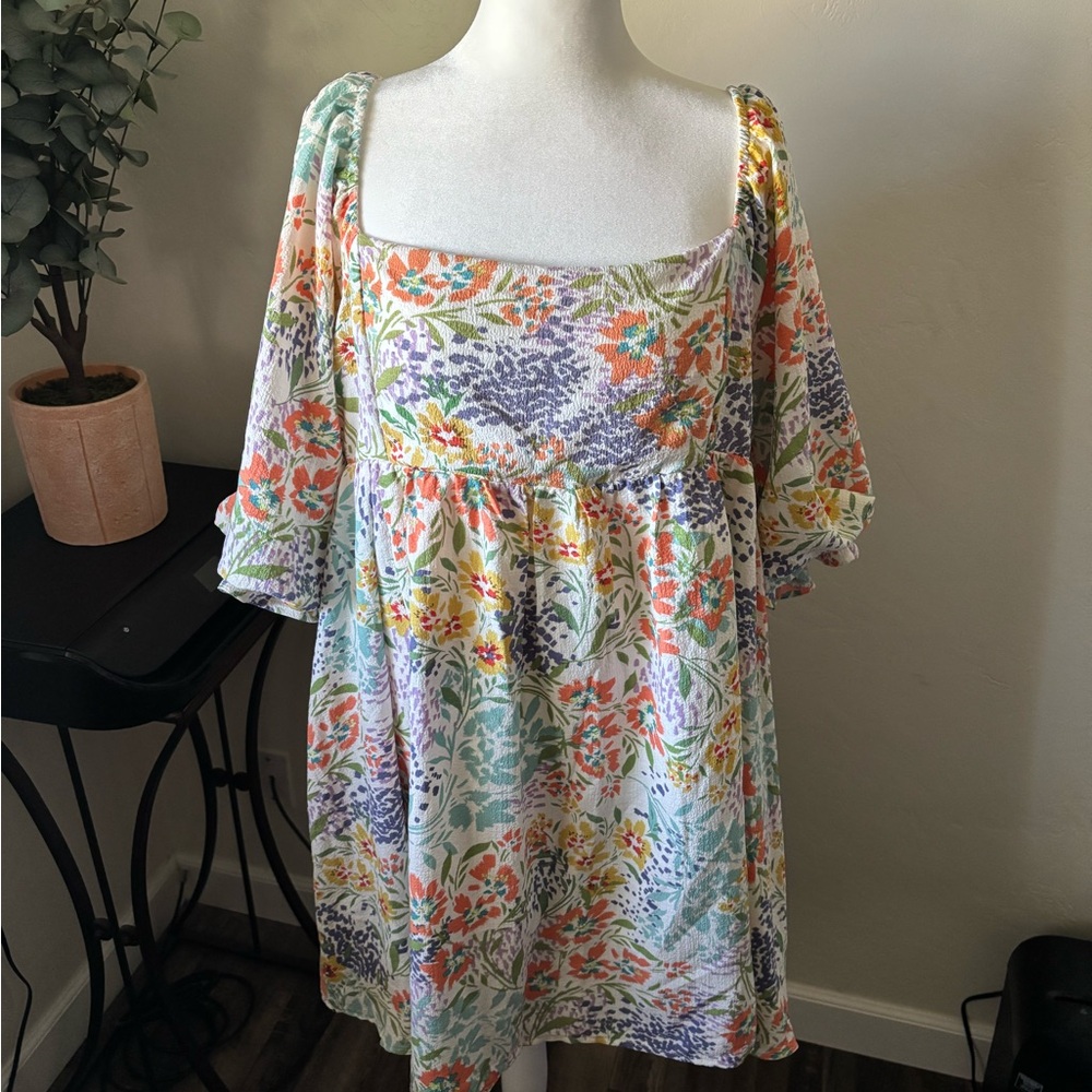 Floral Multicolor Women's Dress